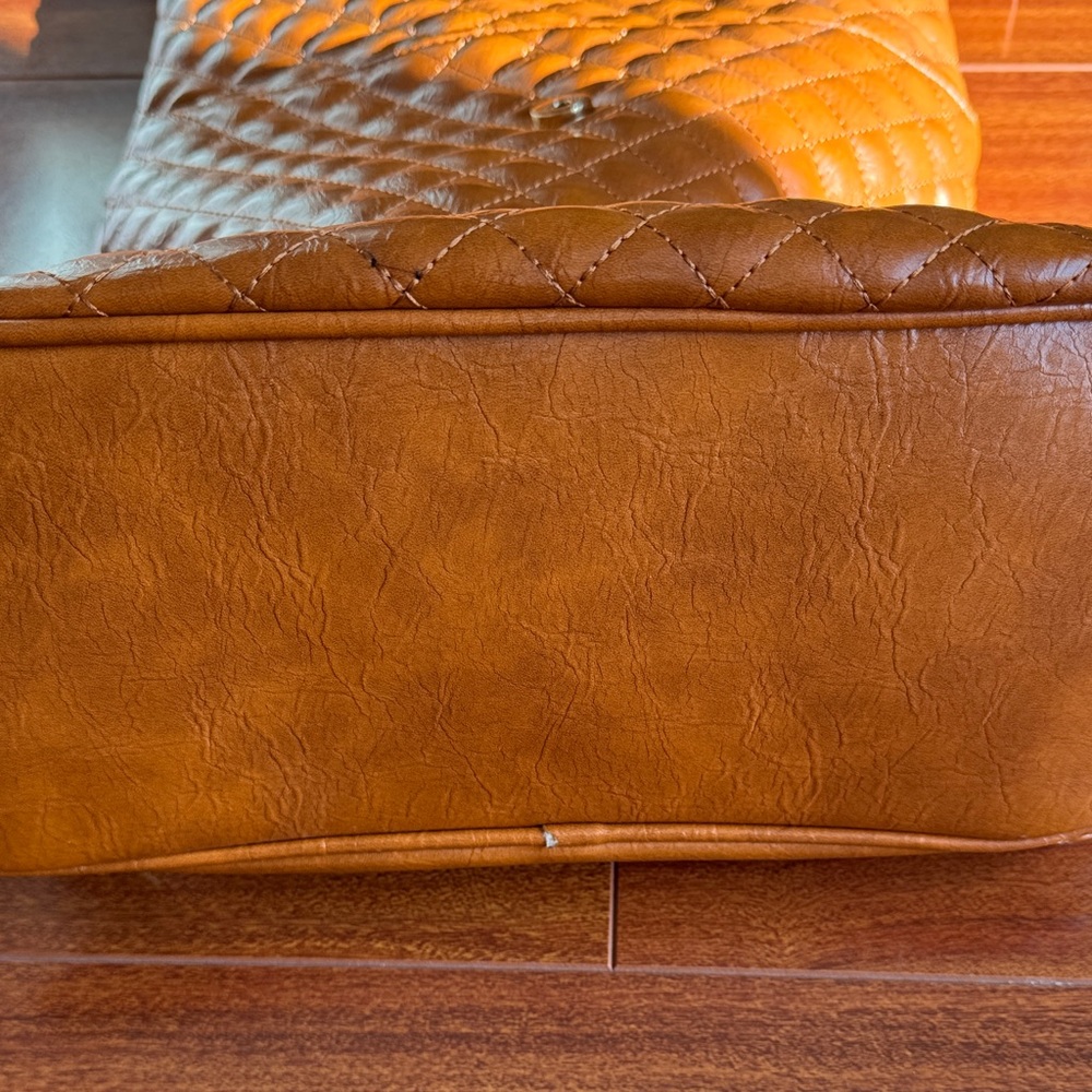 Chic Quilted Brown Leather Backpack - image 4